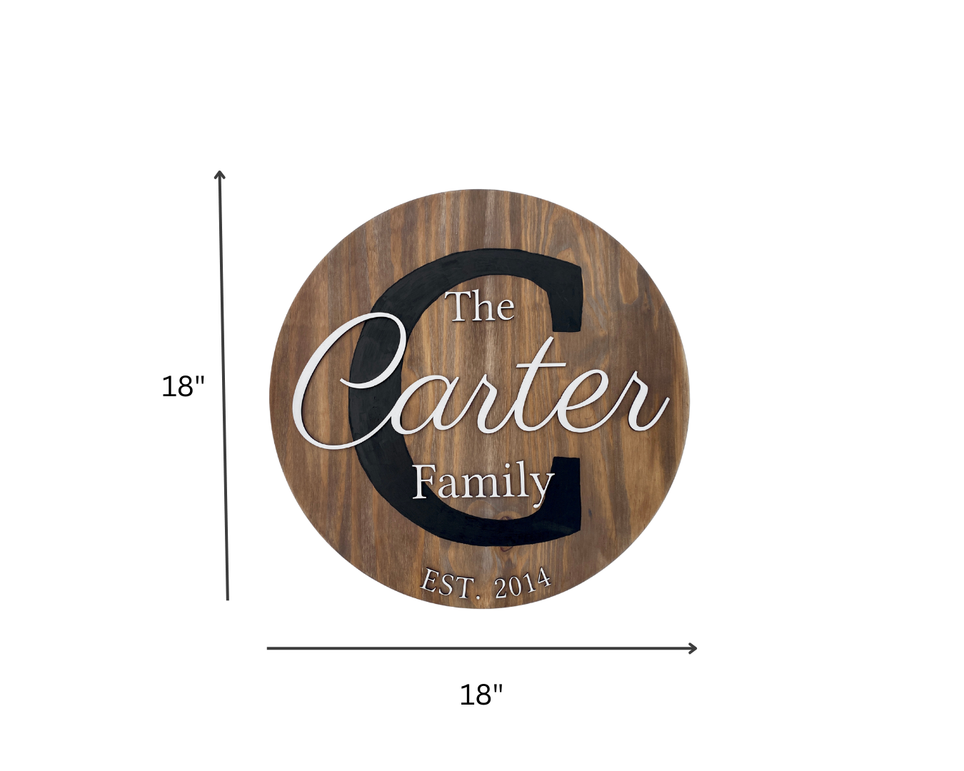 Personalized Wooden Name Sign – Custom Wall Decor 18"