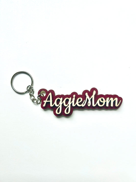 Aggie Mom Keychain