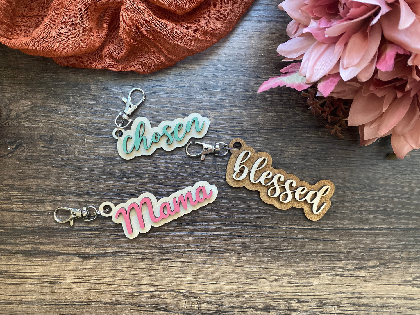 Personalized Wooden Name Keychain or Bag Tag