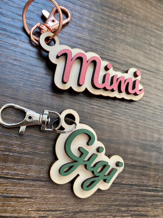 Personalized Grandparent Name Keychain
