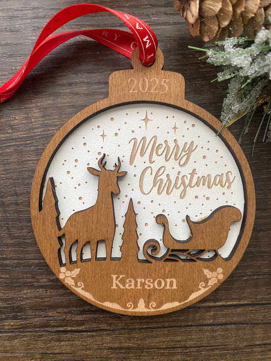 Wood Layered Christmas Ornament