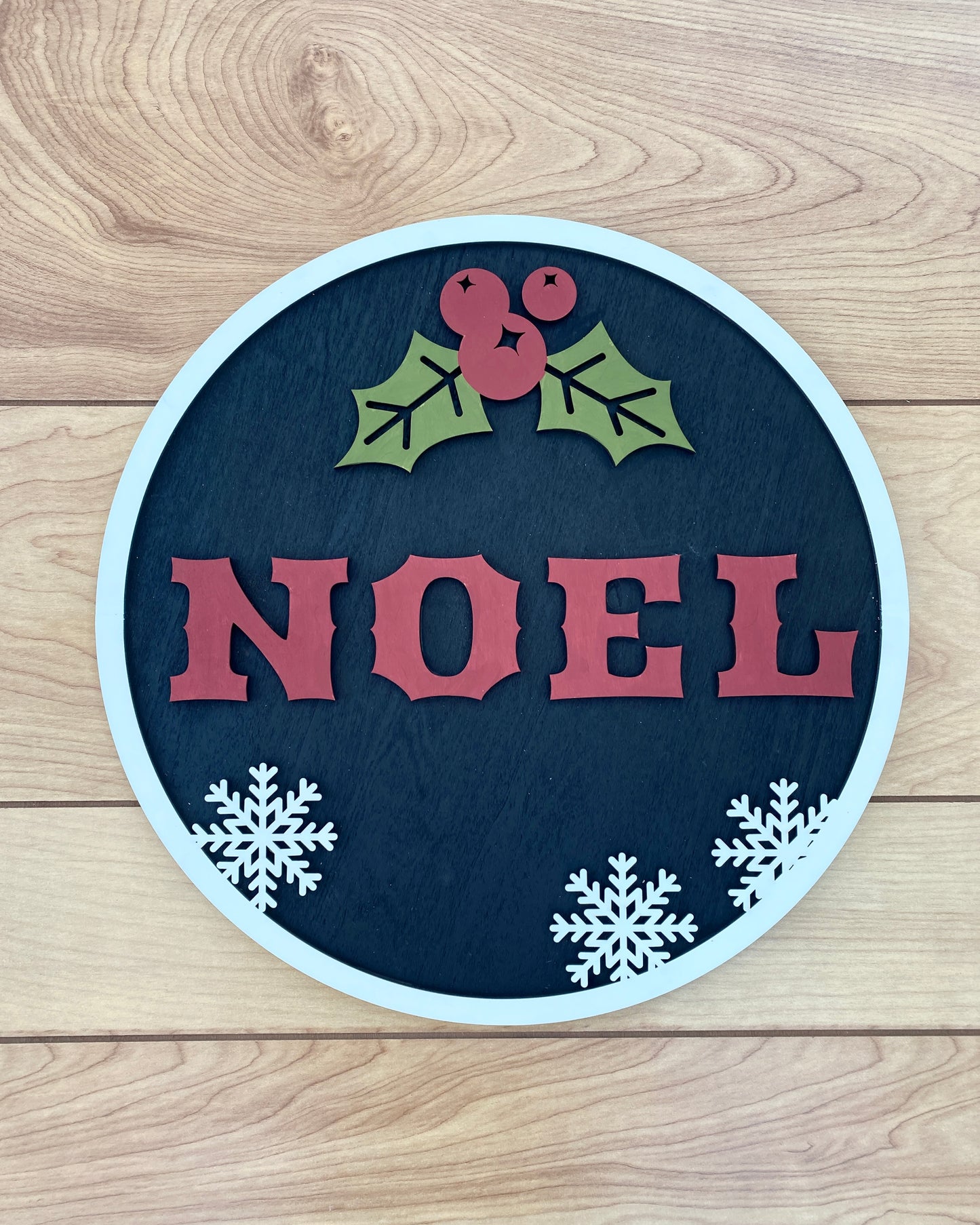 Wooden Christmas Sign Wall Decor Noel 14"