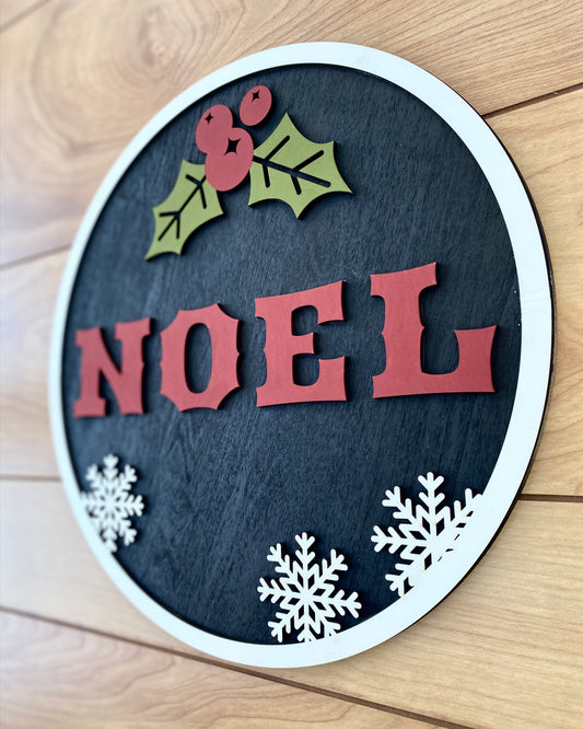 Wooden Christmas Sign Wall Decor Noel 14"