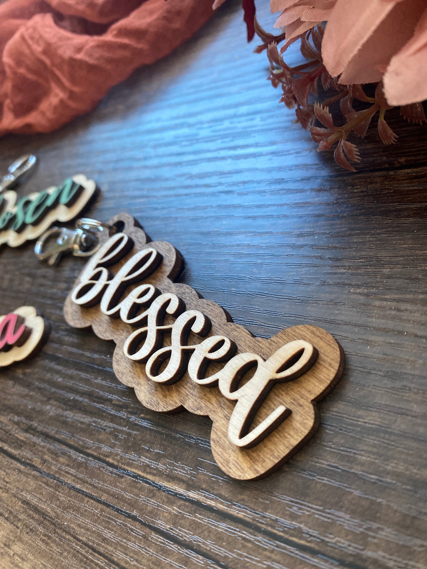 Personalized Wooden Name Keychain or Bag Tag