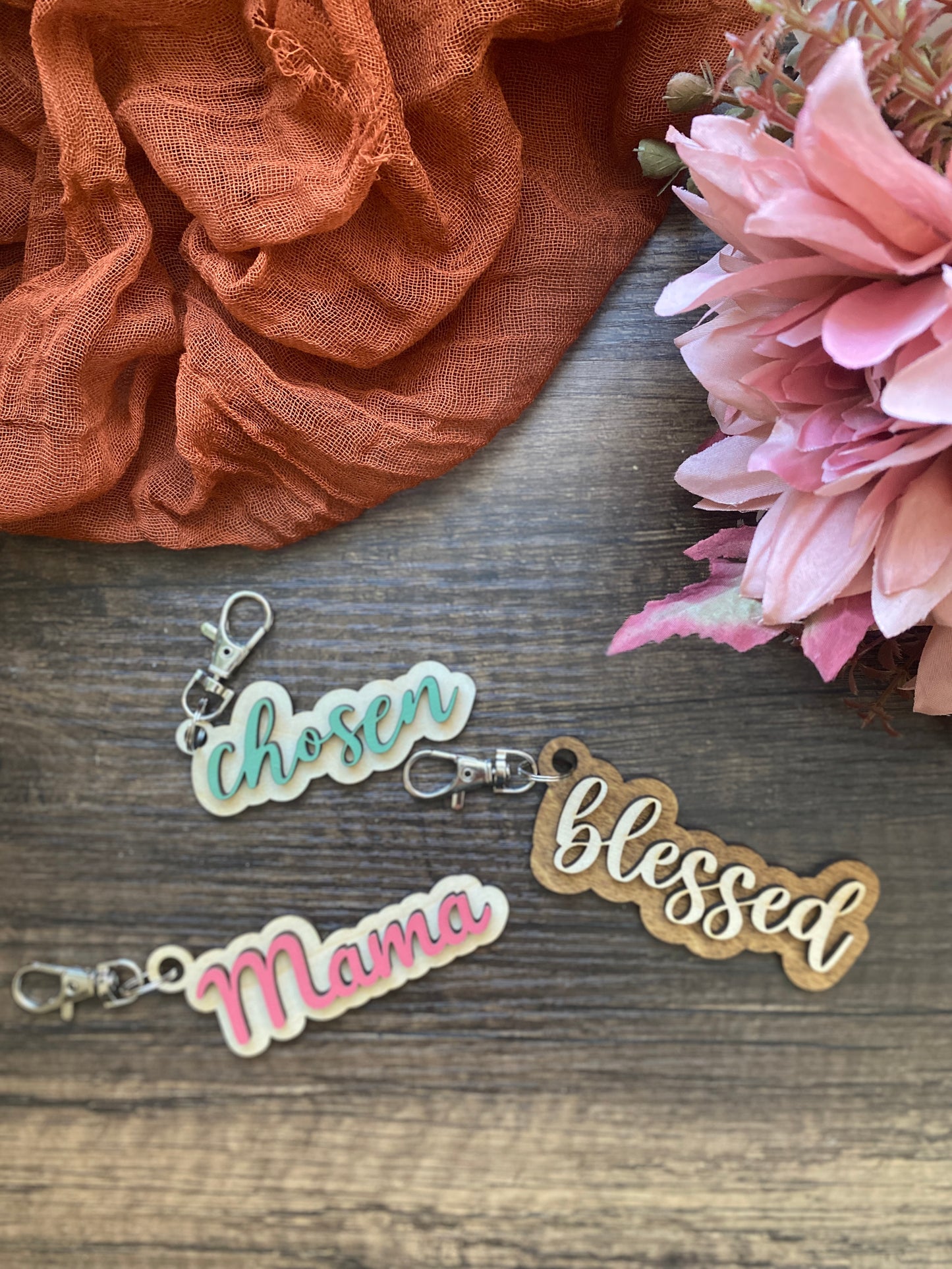 Personalized Wooden Name Keychain or Bag Tag
