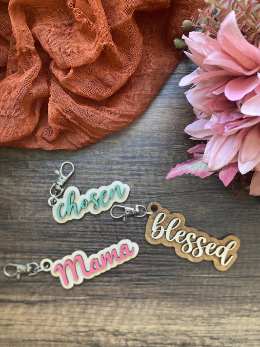 Personalized Wooden Name Keychain or Bag Tag