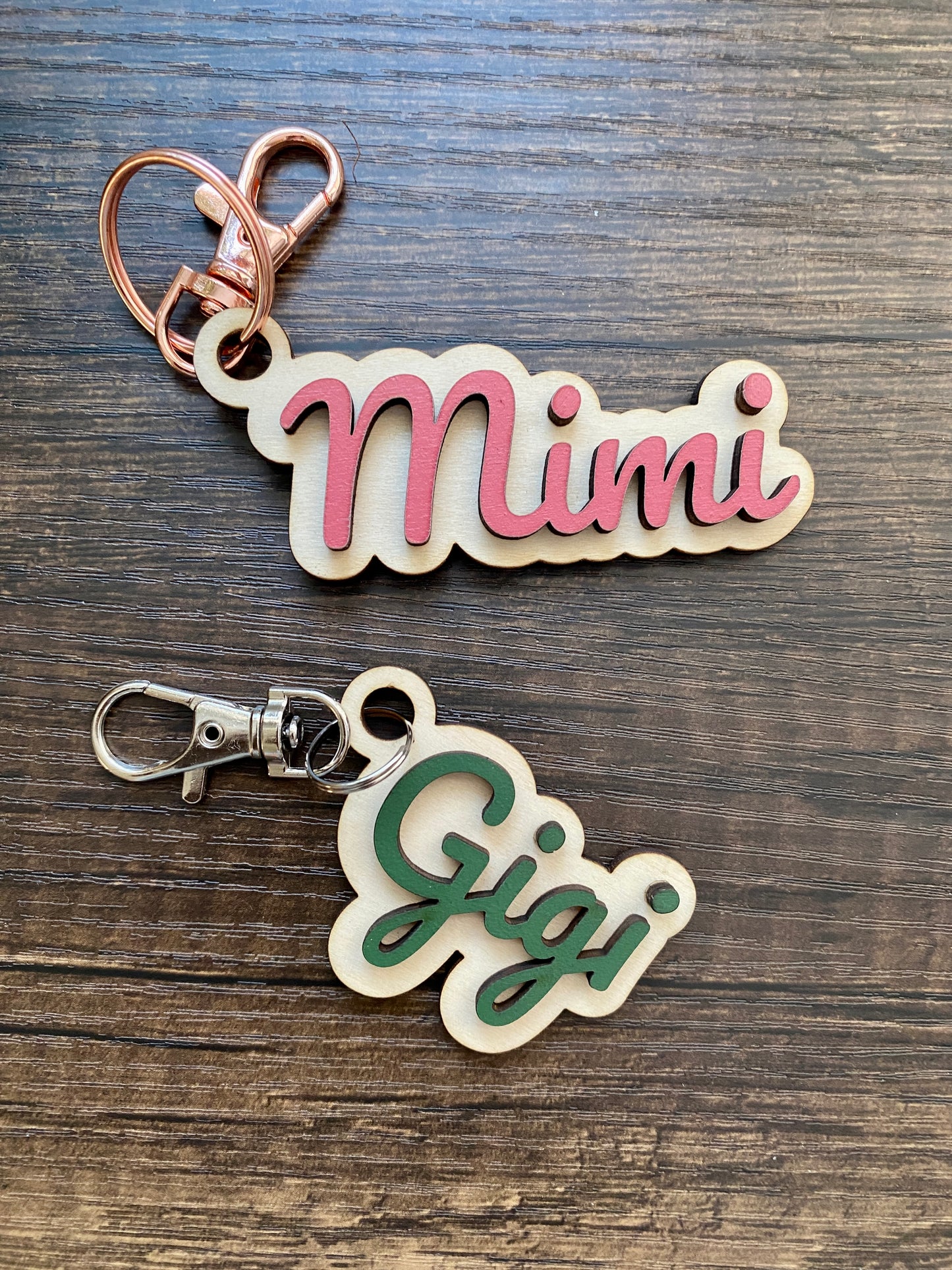 Personalized Grandparent Name Keychain