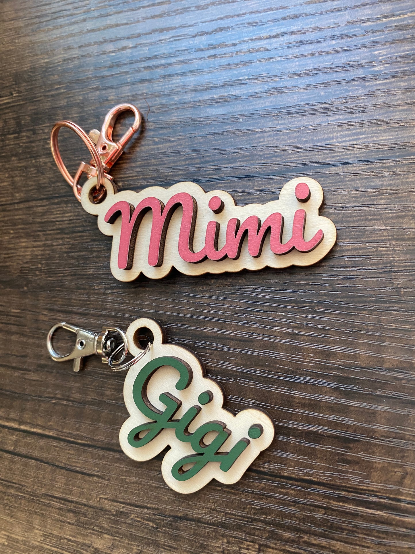 Personalized Grandparent Name Keychain