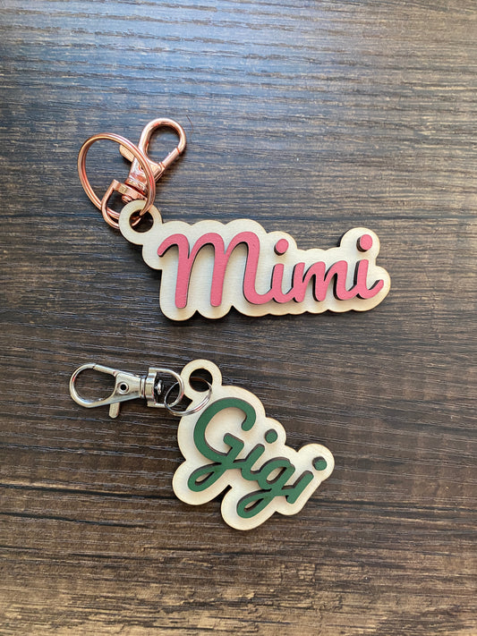 Personalized Grandparent Name Keychain