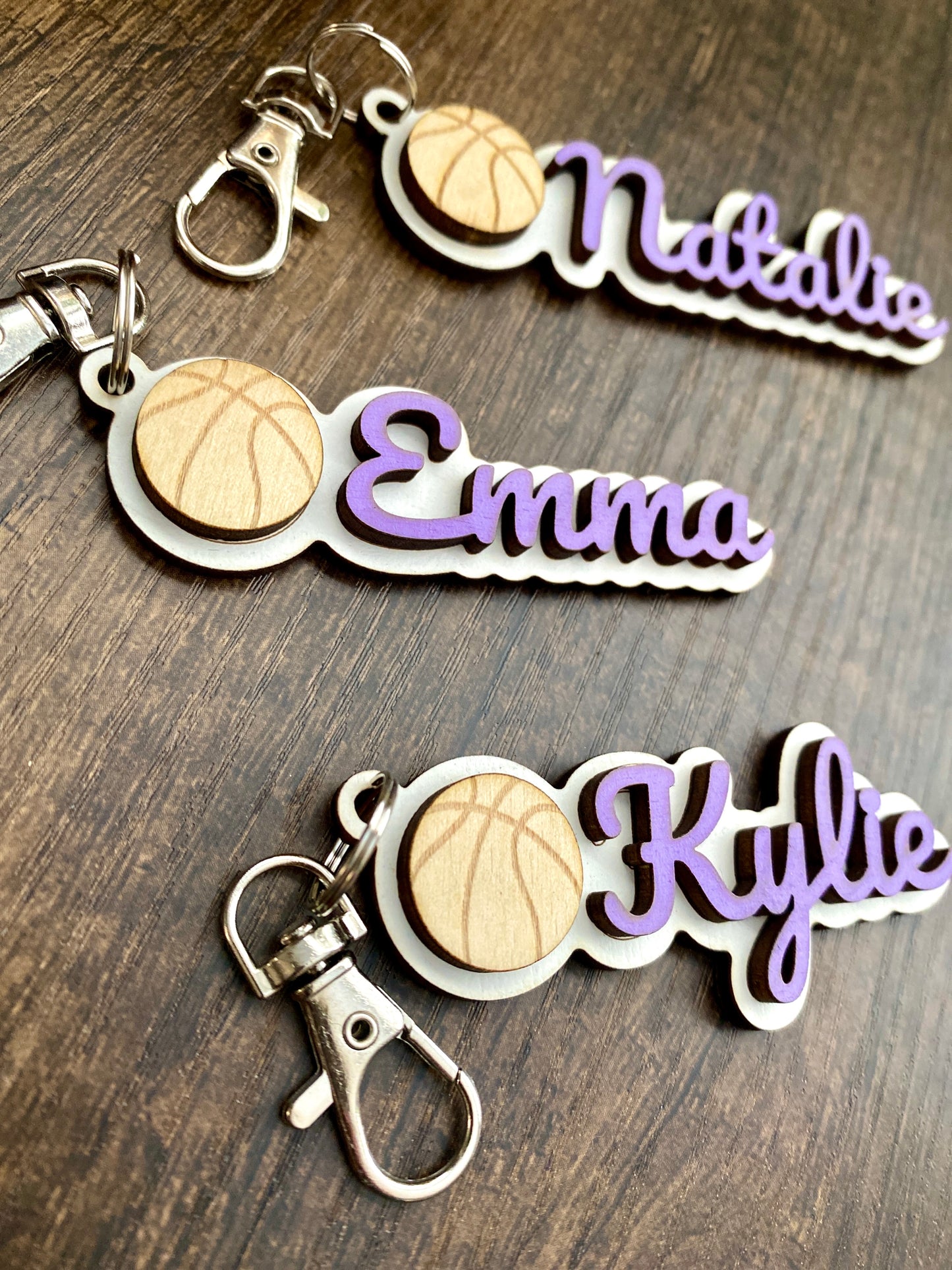 Custom Name Keychain for Athlete | Basketball | Volleyball | Cheer Bag Tag