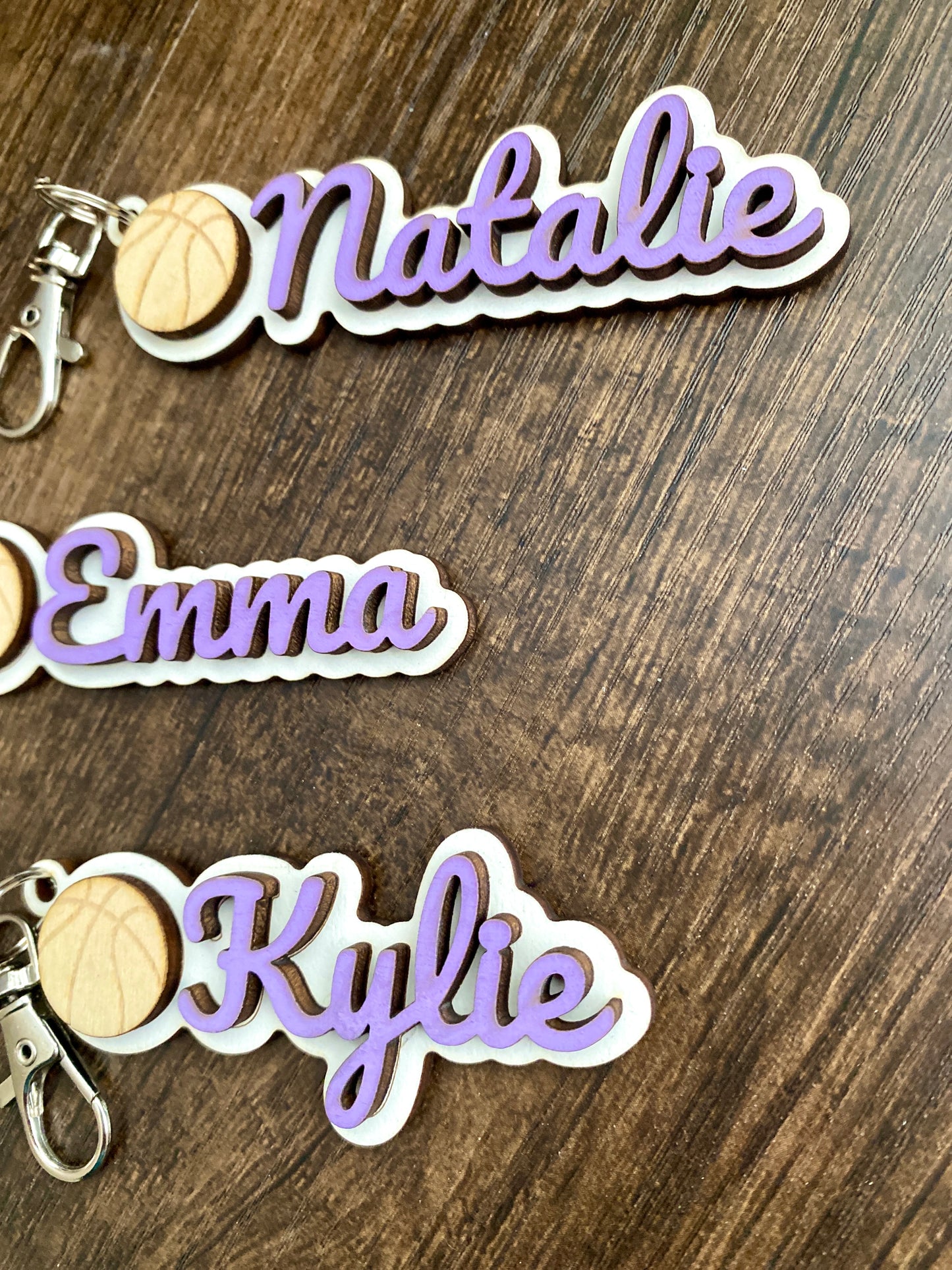 Custom Name Keychain for Athlete | Basketball | Volleyball | Cheer Bag Tag