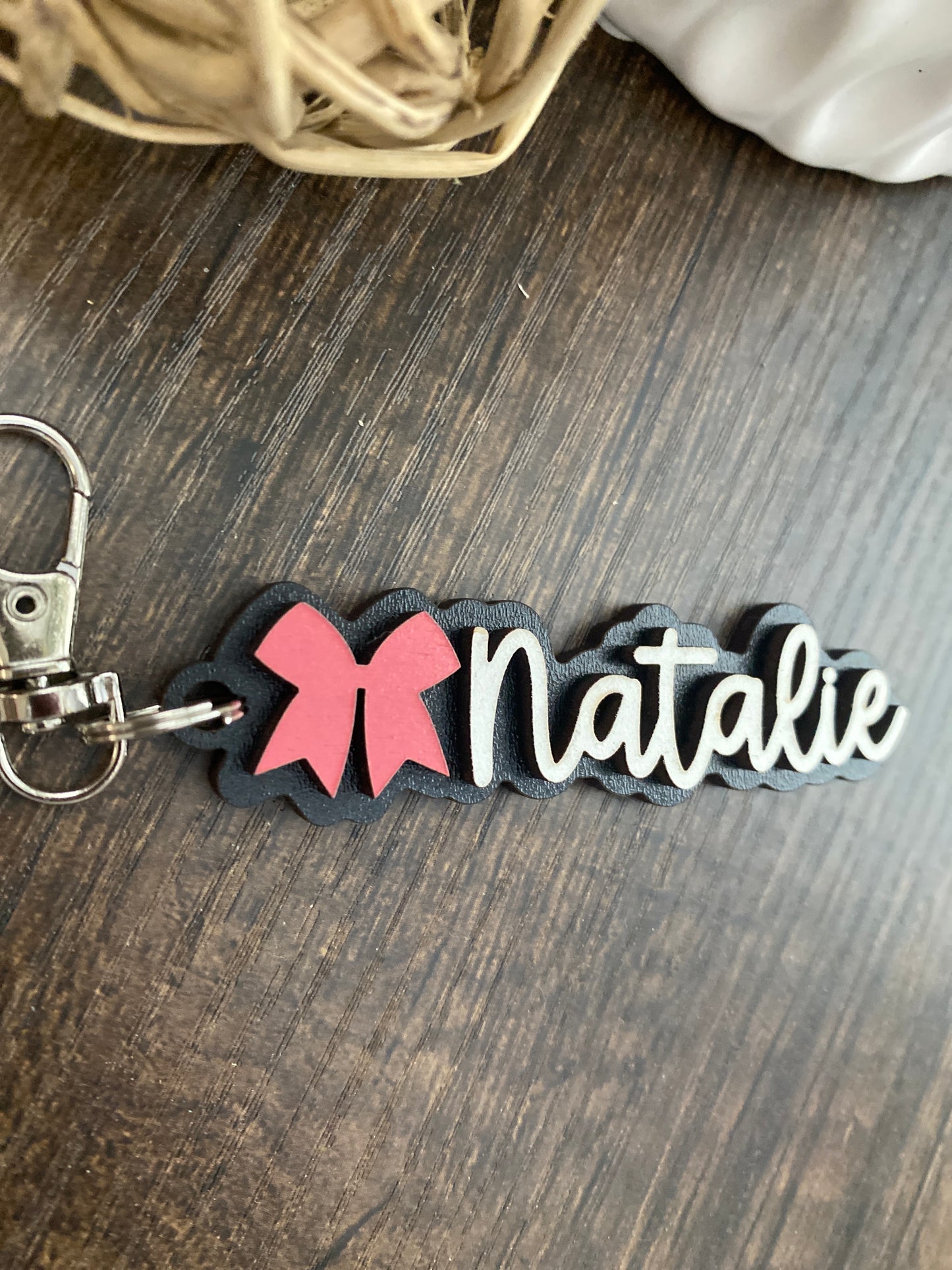Custom Name Keychain for Athlete | Basketball | Volleyball | Cheer Bag Tag