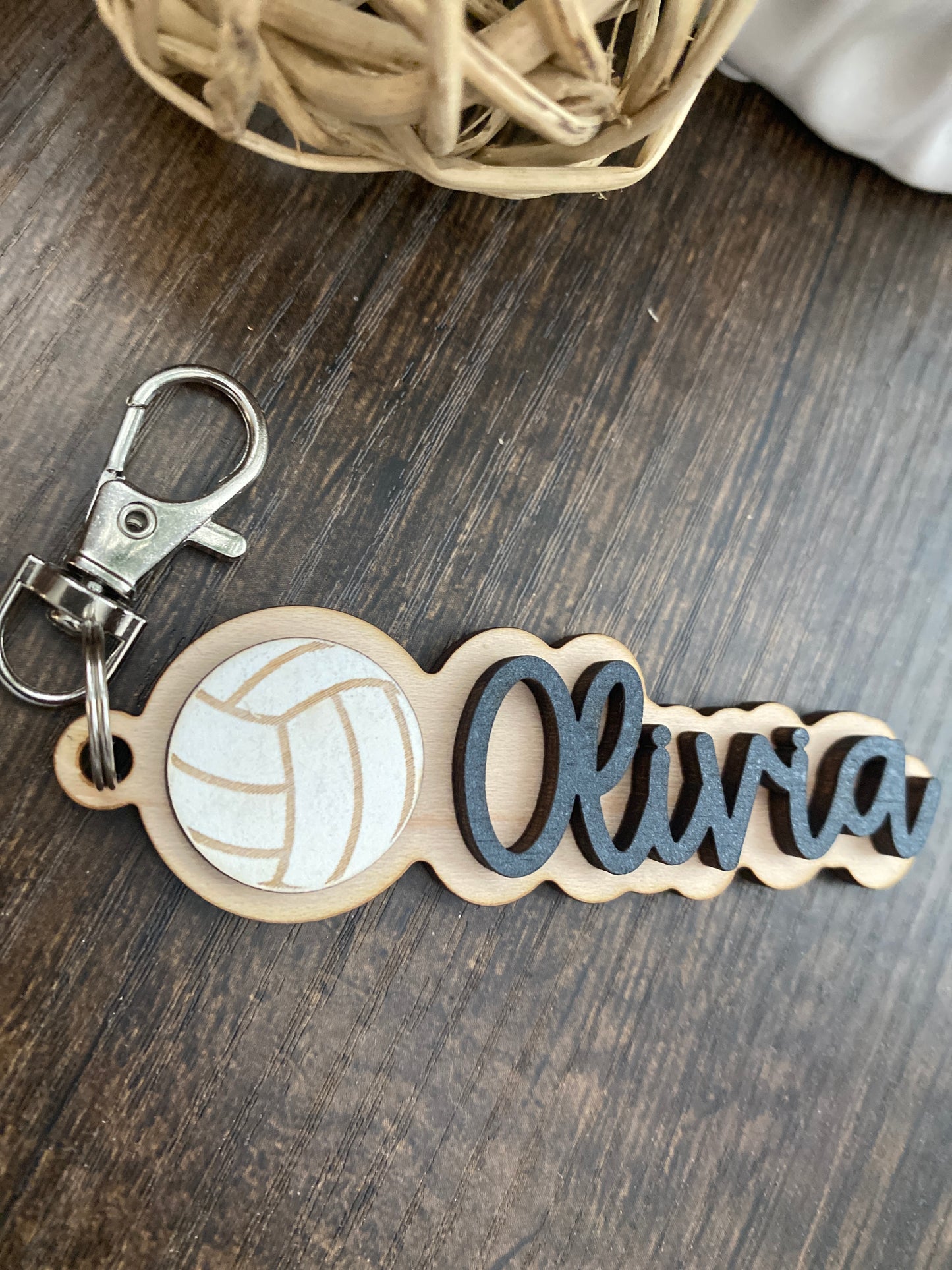 Custom Name Keychain for Athlete | Basketball | Volleyball | Cheer Bag Tag