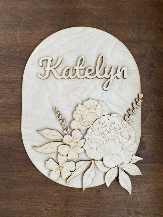 DIY Custom Name Sign | Paint Your Own Personalized Sign | Unfinished Laser Cut Name Sign