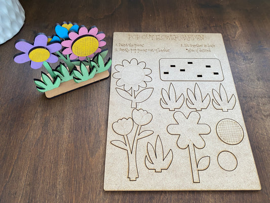 Flower Garden Pop Out Kids Activity for Spring | Paint Your Own Craft Kit