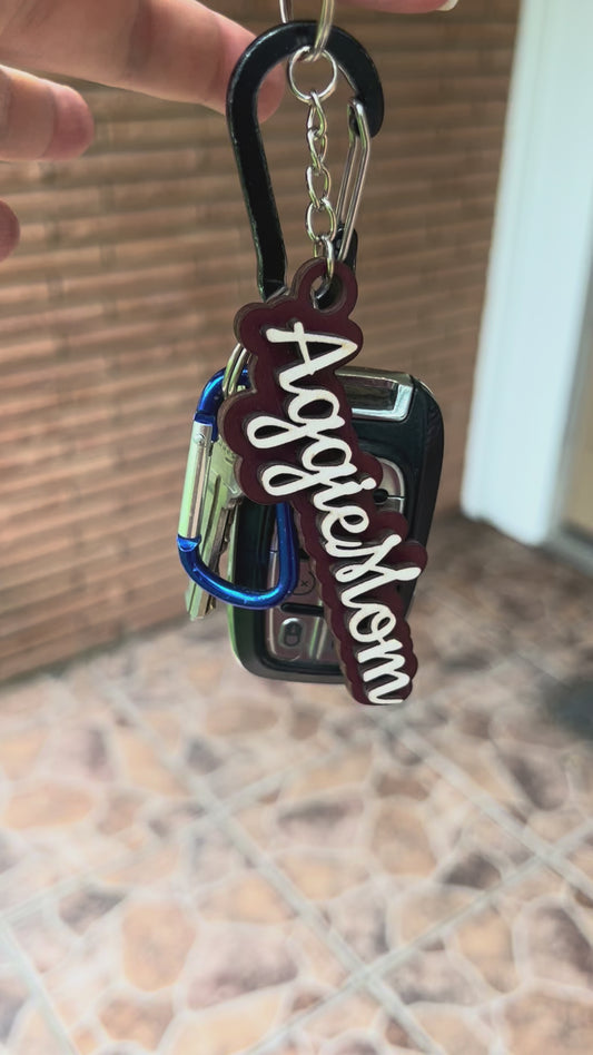 Aggie Mom Keychain